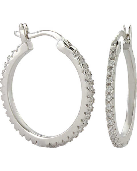 Montana Silversmiths Women's Silver Classic Hoop Earrings , Silver, hi-res