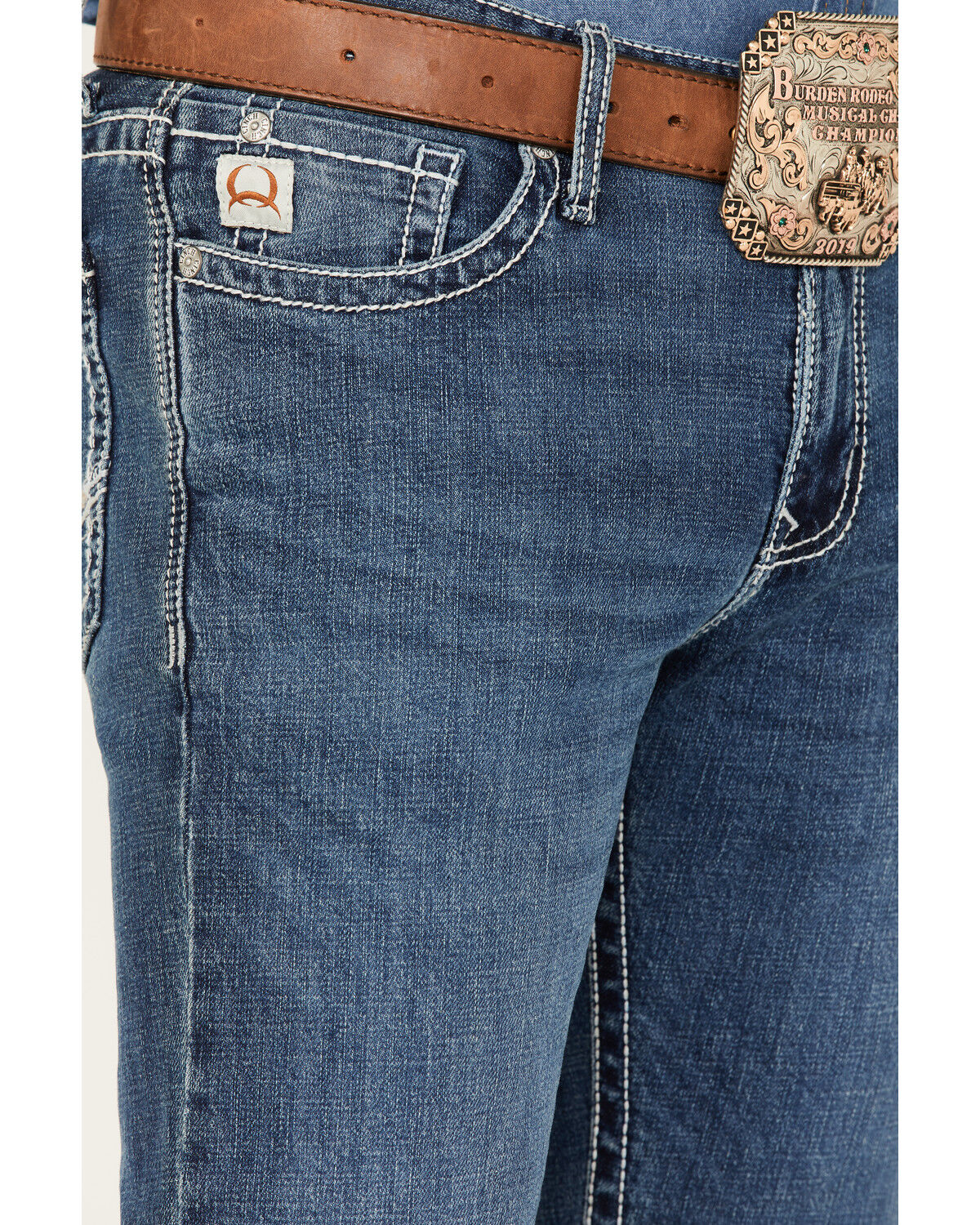 Image #2 - Cinch Men's Ian Medium Wash Slim Bootcut Performance Jeans, Indigo, hi-res