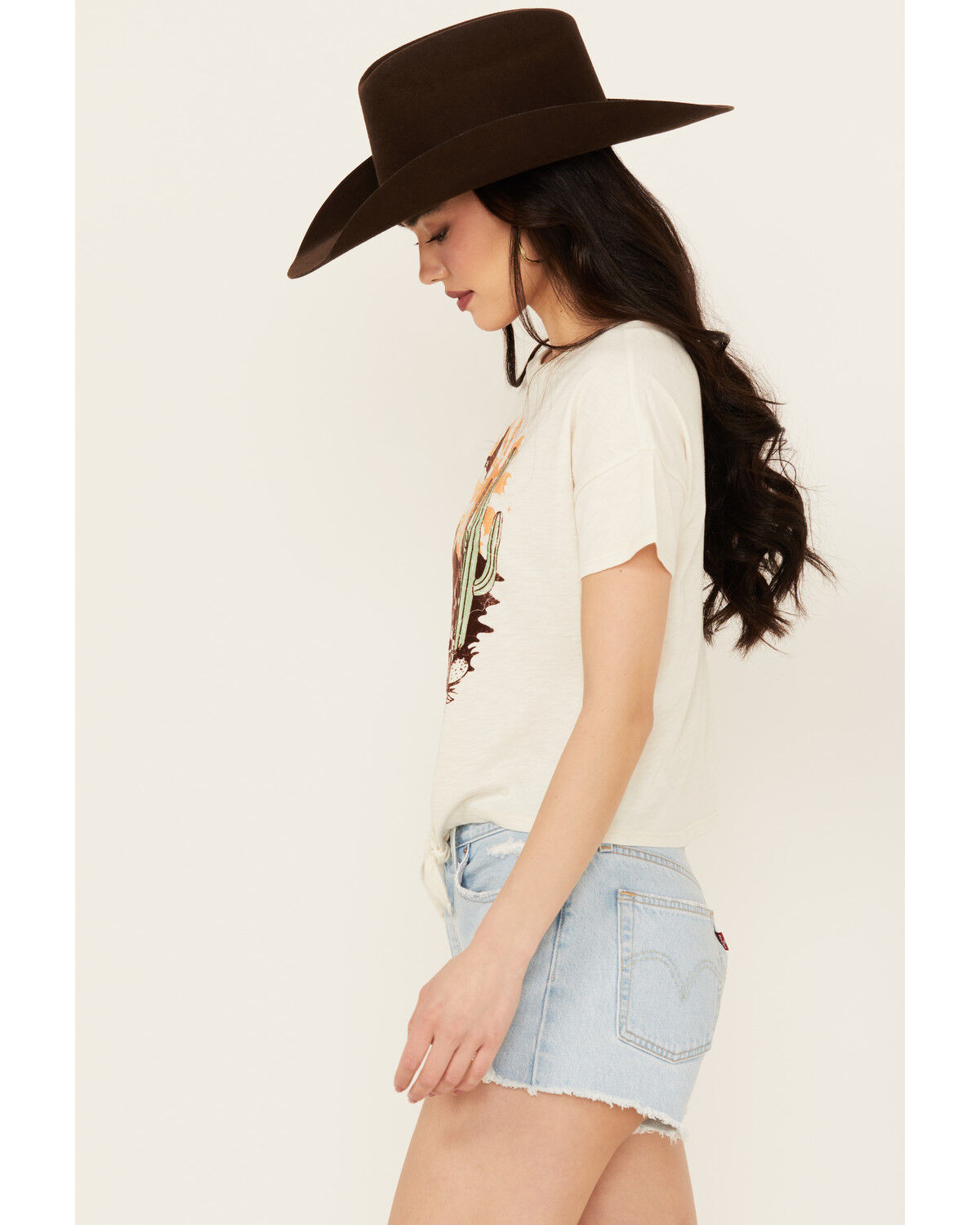 Image #2 - Shyanne Women's Tie-Front Short Sleeve Graphic Tee, Cream, hi-res