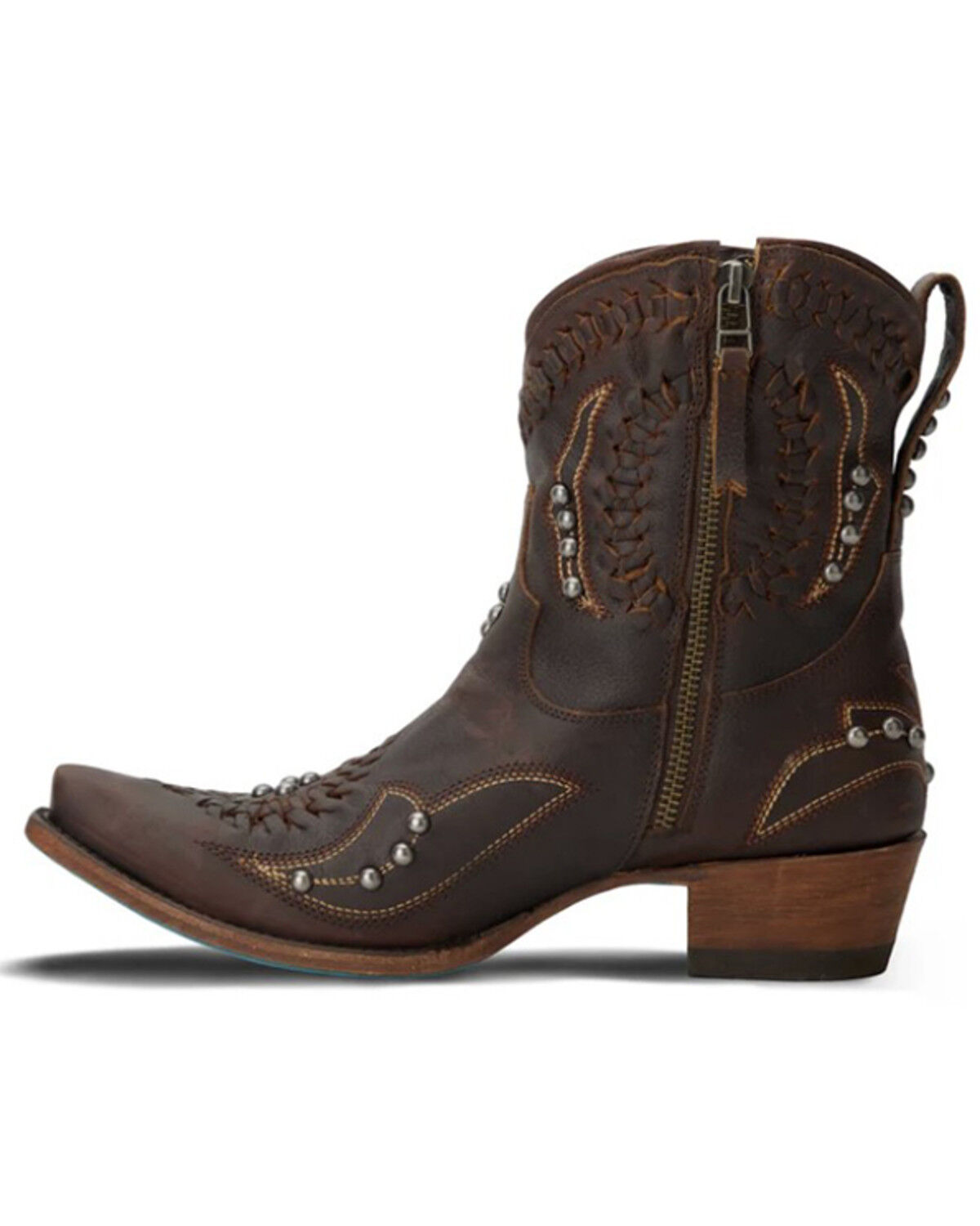 Image #3 - Lane Women's Cossette Western Booties - Snip Toe, Cognac, hi-res