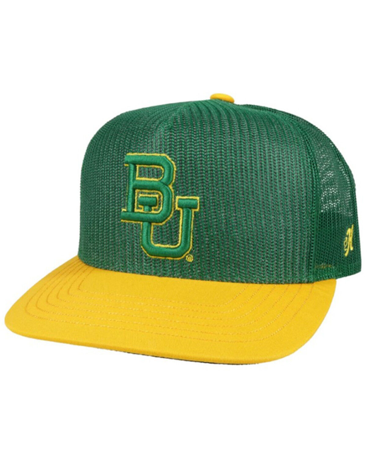 Image #1 - Hooey Men's Baylor University Embroidered Logo Mesh Trucker Cap, Green, hi-res