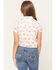 Image #4 - Wrangler Girls' Floral Print Short Sleeve Snap Western Shirt, White, hi-res
