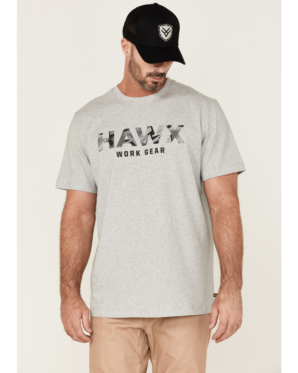 Image #1 - Hawx Men's Camo Logo Graphic Work T-Shirt, Light Grey, hi-res