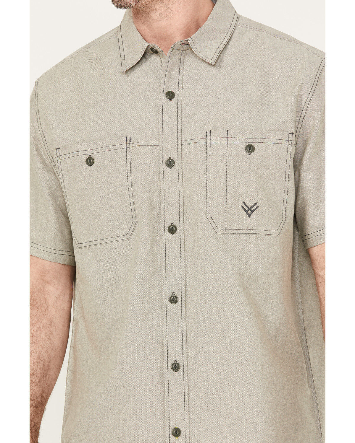 Image #4 - Hawx Men's Oxford Short Sleeve Button-Down Work Shirt, Olive, hi-res