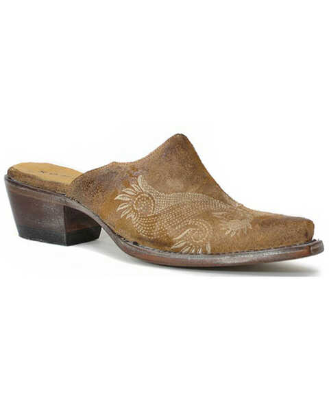 Roper Women's Mary Mule Slip-On Western Shoes - Snip Toe, Brown, hi-res
