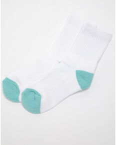 Shyanne Girls' 3 Pack Solid Basic Crew Socks , Turquoise, hi-res
