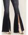 Image #2 - Shyanne Women's Dark Wash Mid Rise Slit Boot Cut Jeans, Dark Medium Wash, hi-res