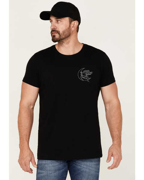 Moonshine Spirit Men's Man On The Moon Graphic T-Shirt , Black, hi-res