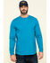 Image #1 - Hawx Men's Teal Sleeve Logo Long Sleeve Work T-Shirt, Teal, hi-res