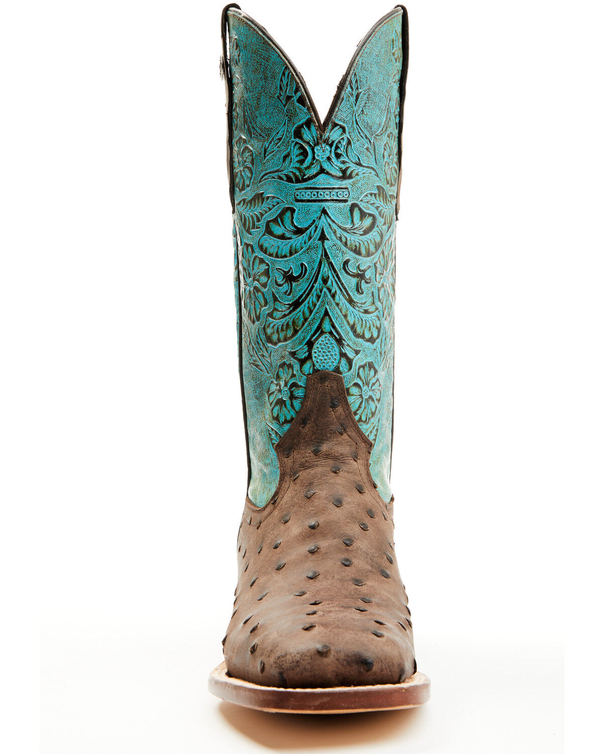 Image #4 - Tanner Mark Women's Ostrich Print Western Boots - Broad Square Toe, Brown, hi-res