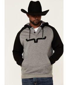 Kimes Ranch Men's Black & Grey Blaze Fleece-Lined Hooded Sweatshirt , Black, hi-res