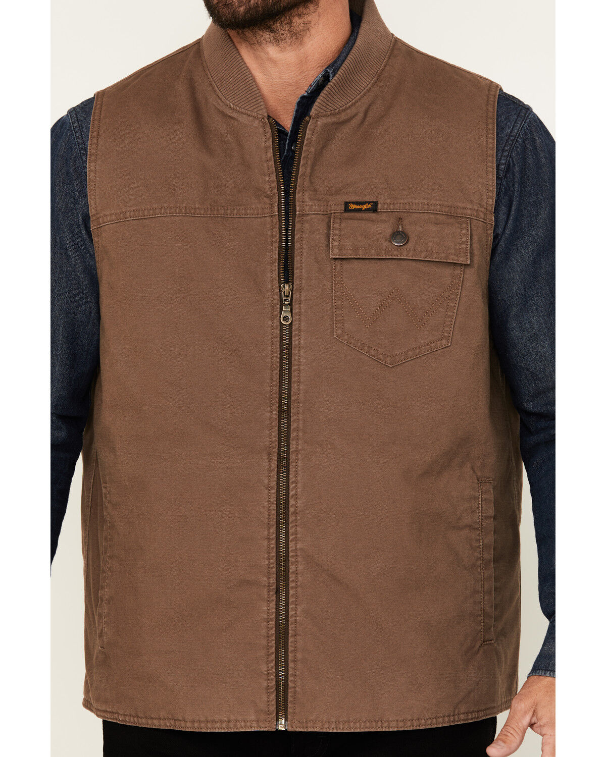 Wrangler Men's Harvest Quilted Lined Zipper Vest - Country Wrangler Men's Harvest Quilted Lined Zipper Vest - Country