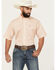 Image #1 - Cinch Men's Geo Print Short Sleeve Button-Down Western Shirt - Big, Orange, hi-res