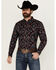 Image #1 - RANK 45&reg; Men's Hilsborrow Southwester Print Long Sleeve Button-Down Stretch Western Shirt, Dark Blue, hi-res