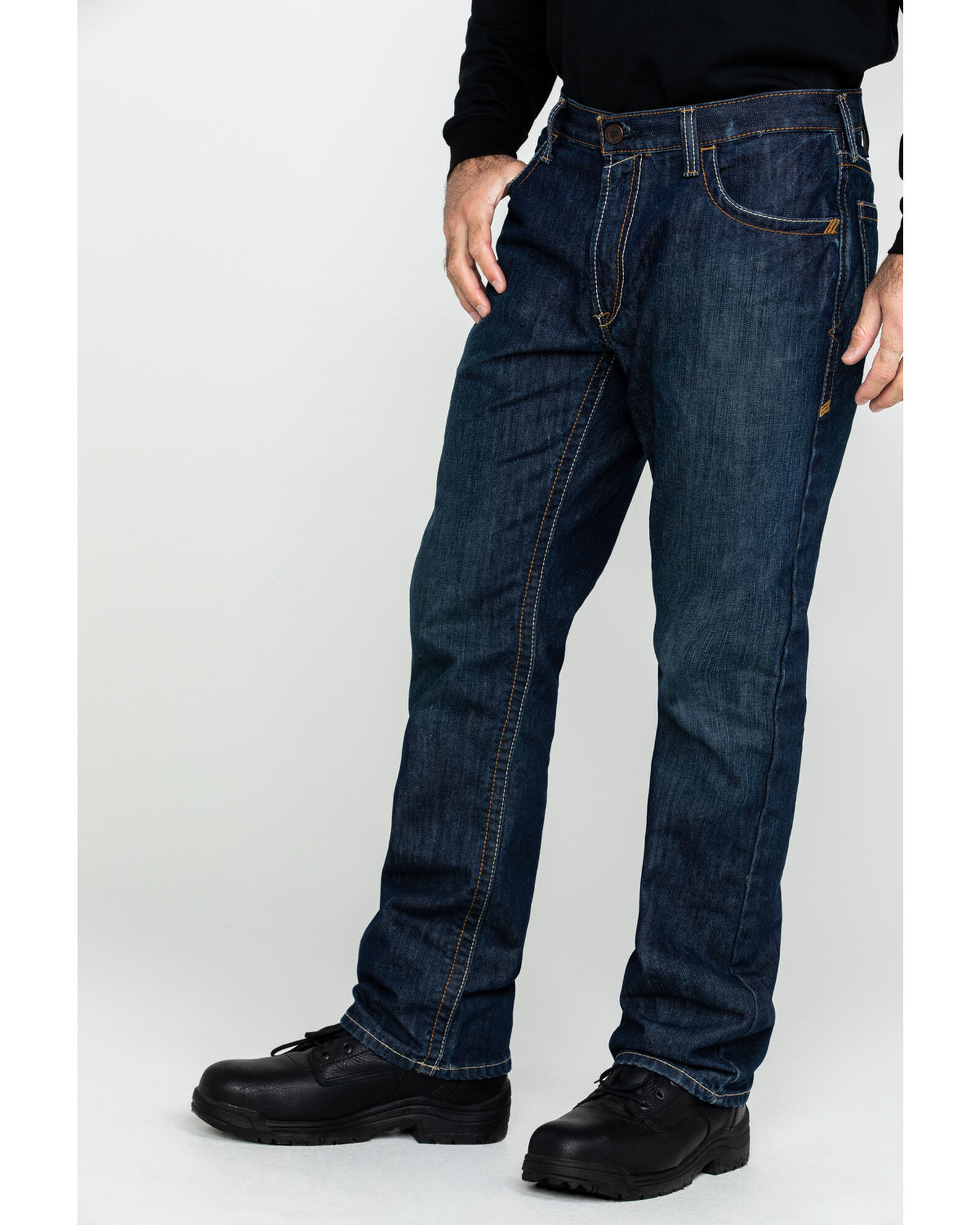 Image #3 - Ariat Men's Shale FR Relaxed Bootcut Work Denim Jeans, Denim, hi-res