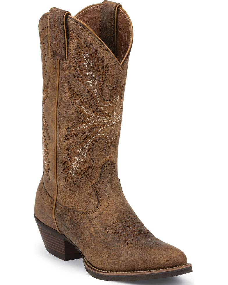 Justin Women's Quinlan Tan Cowgirl Boots - Medium Toe, Tan, hi-res