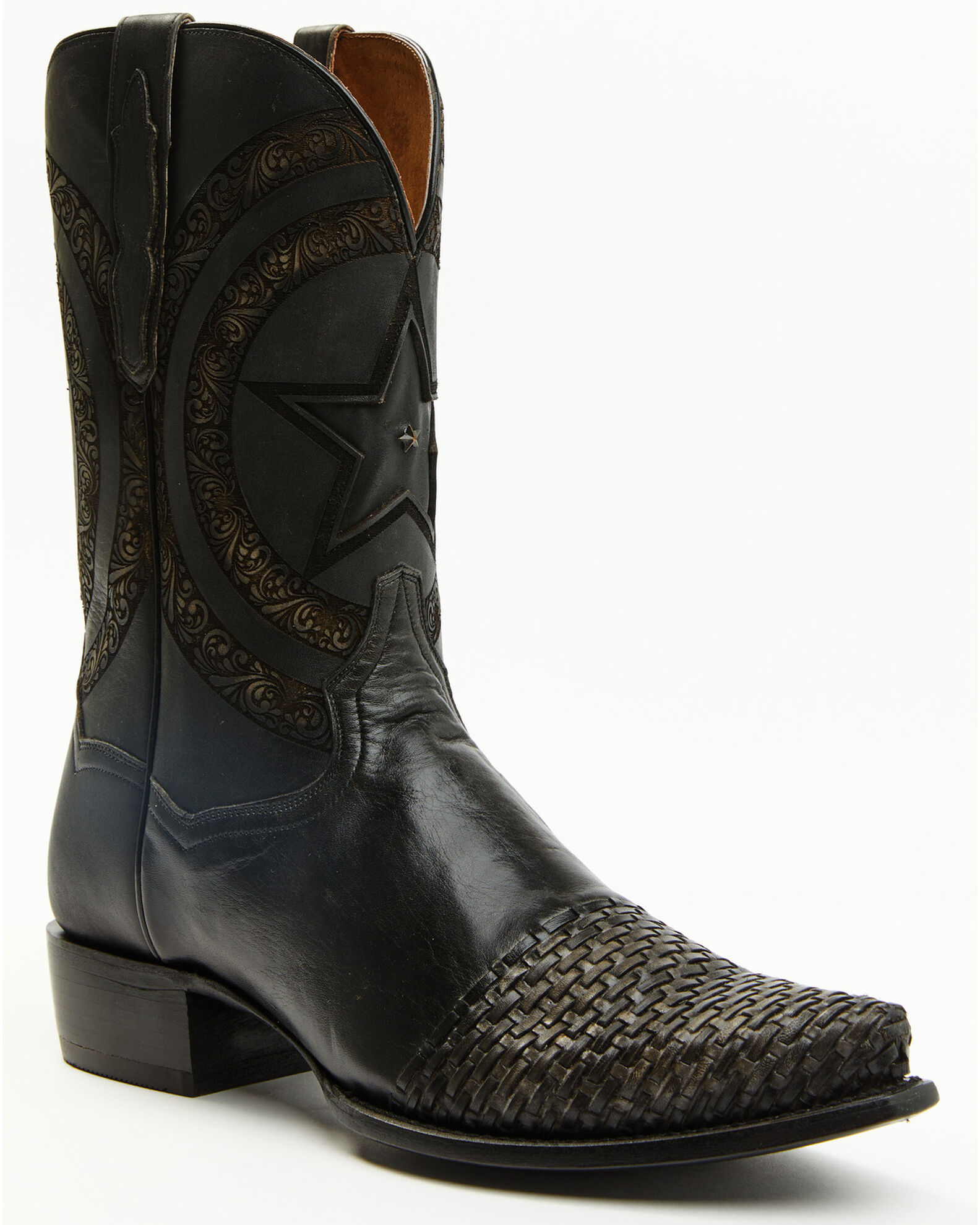 Mens basket top weave boots