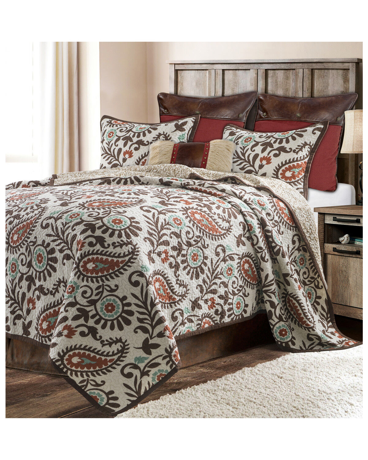 Image #1 - HiEnd Accents Rebecca Twin Quilt Set - 3 Piece, Red, hi-res