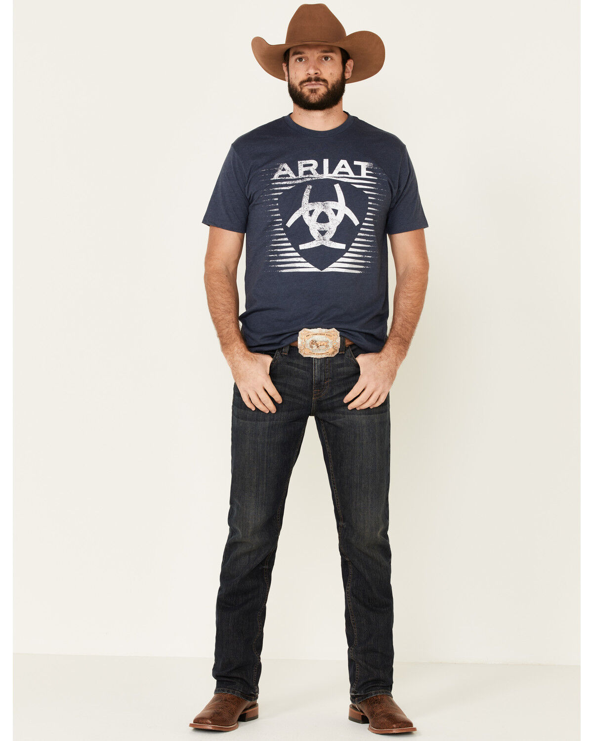 Image #3 - Ariat Men's Heather Shade Logo Short Sleeve Graphic T-Shirt, , hi-res