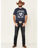 Image #3 - Ariat Men's Heather Shade Logo Short Sleeve Graphic T-Shirt, Navy, hi-res