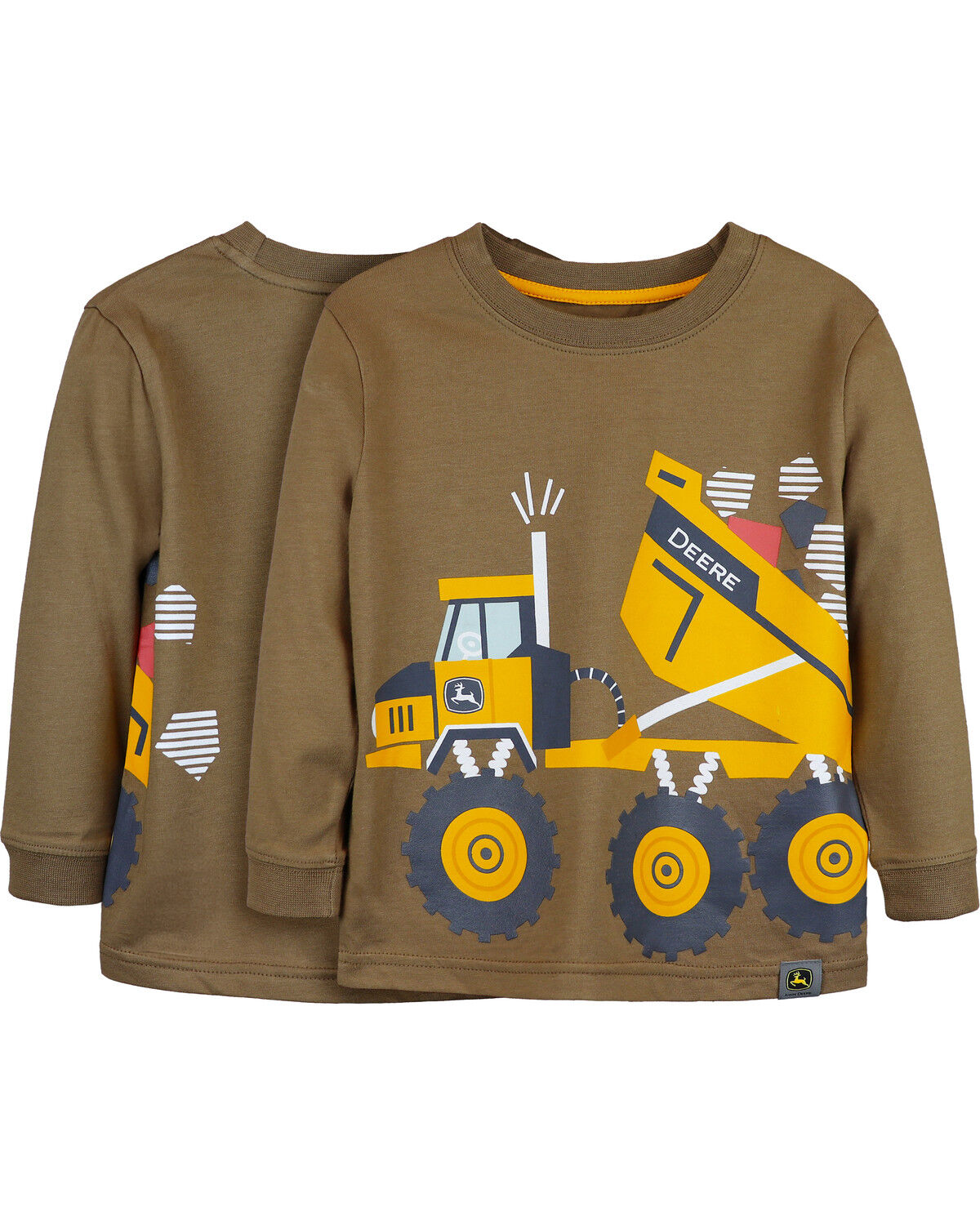 Image #1 - John Deere Toddler Boys' Dump Truck Long Sleeve Graphic Tee, Brown, hi-res