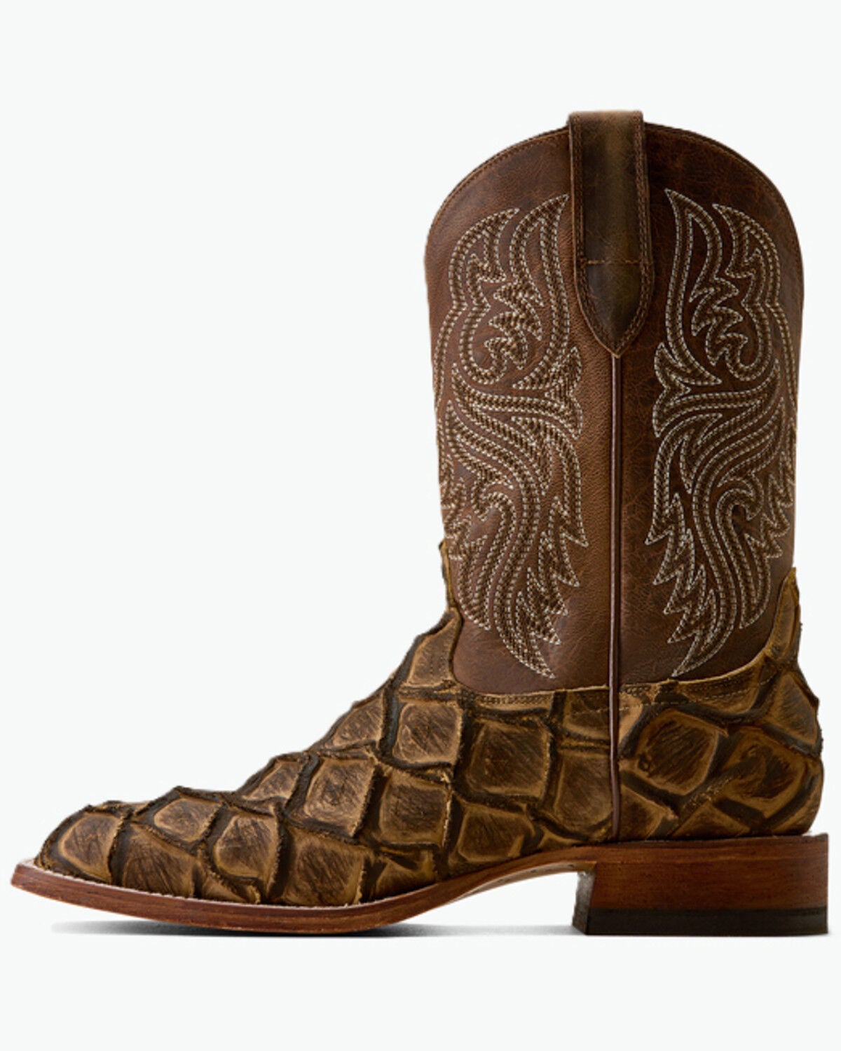 Image #2 - Ariat Men's Riverside Exotic Print Western Boots - Broad Square Toe, Brown, hi-res