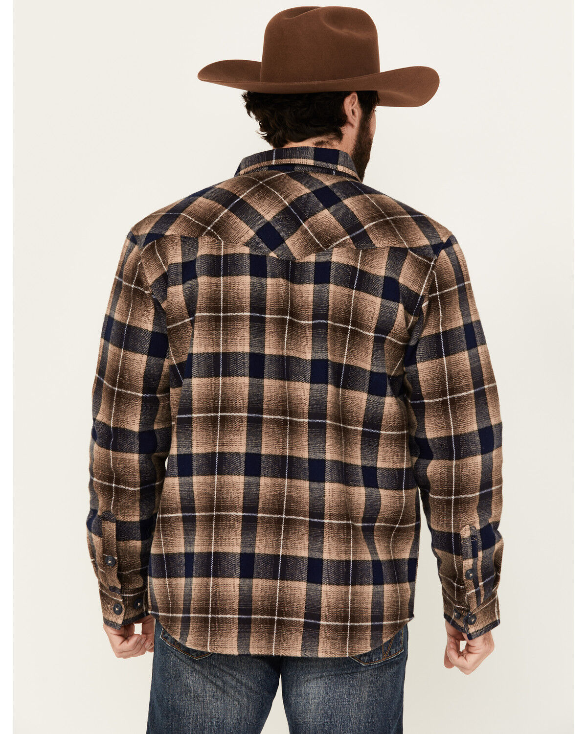 Image #4 - Cody James Men's Barrett Plaid Print Sherpa Lined Button-Down Jacket, Blue, hi-res