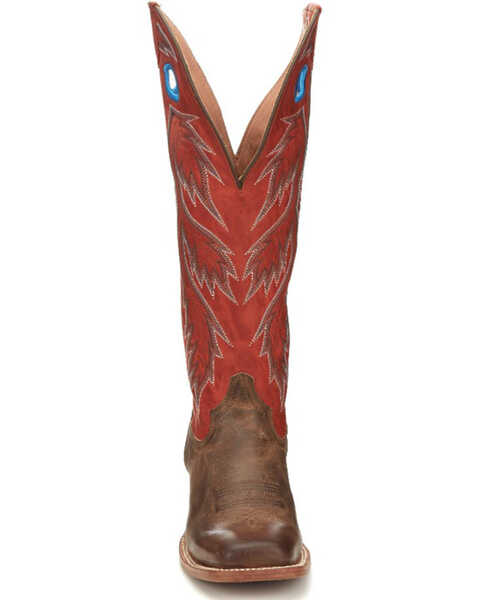 Image #4 - Tony Lama Men's Colburn Western Boots - Broad Square toe, Orange, hi-res