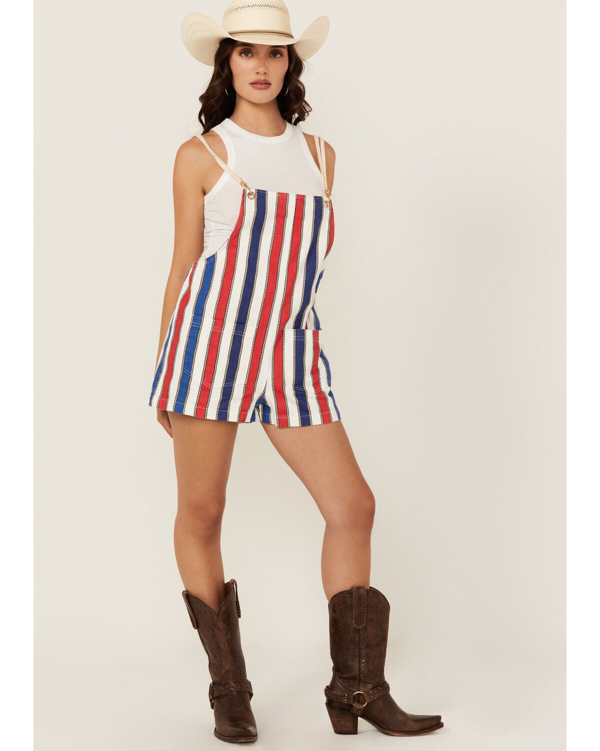 Show Me Your Mumu Women's Striped Romper, Red, hi-res
