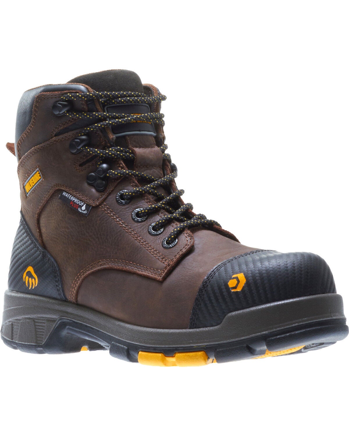 Wolverine Men's Blade LX Waterproof Met Guard Work Boots - Composite Toe, Dark Brown, hi-res