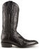 Ferrini Full Quill Ostrich Cowboy Boots - Medium Toe, Black, hi-res