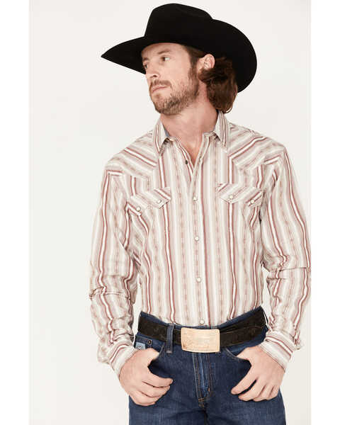 Cody James Men's Alpina Striped Long Sleeve Snap Western Shirt , Cream, hi-res