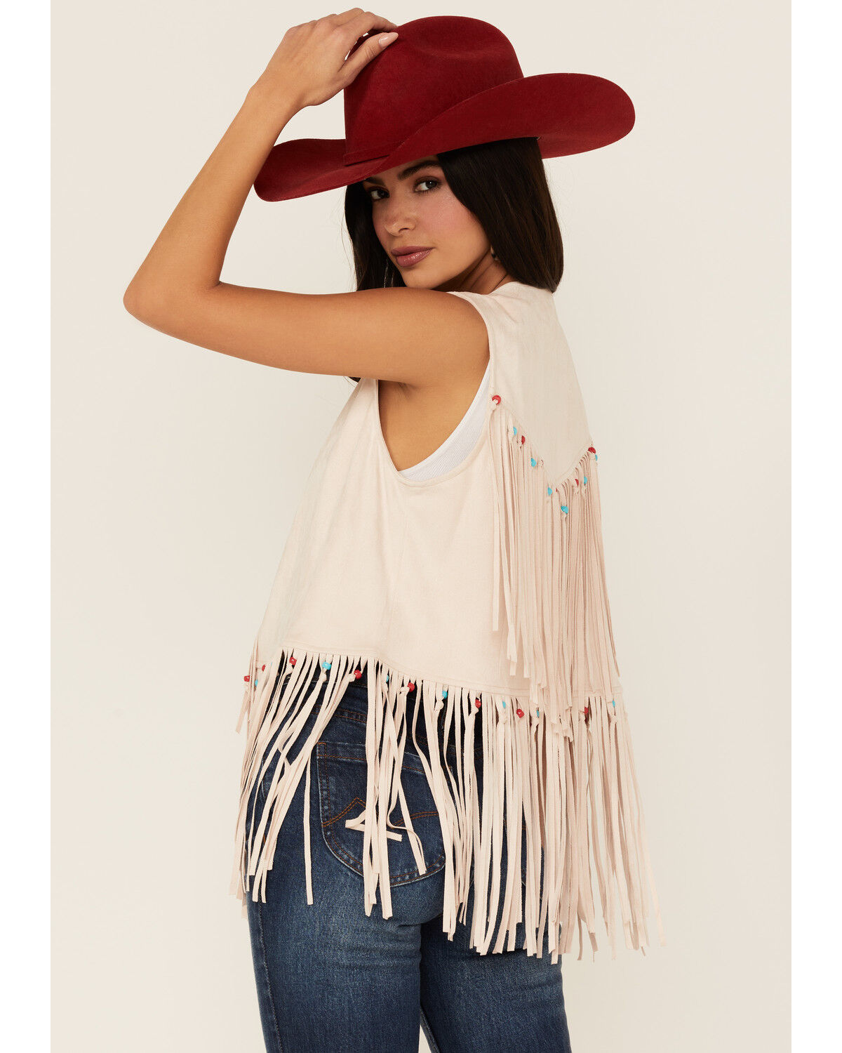 Image #4 - Tasha Polizzi Women's Magnolia Beaded Fringe Vest, White, hi-res