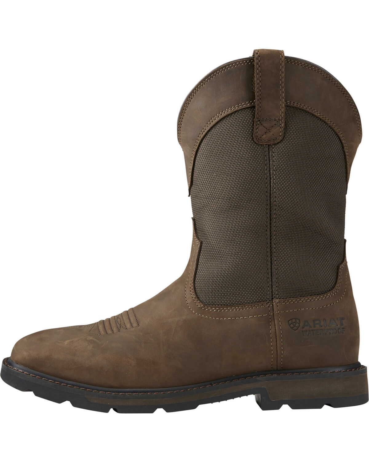 Image #2 - Ariat Groundbreaker Waterproof Western Work Boots - Steel Toe, Brn Bomber, hi-res