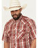 Image #2 - Kimes Ranch Men's Wabasa Plaid Print Short Sleeve Pearl Snap Performance Western Shirt, Red, hi-res