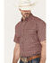 Image #2 - Panhandle Select Men's Floral Geo Short Sleeve Button Down Western Shirt, Peach, hi-res