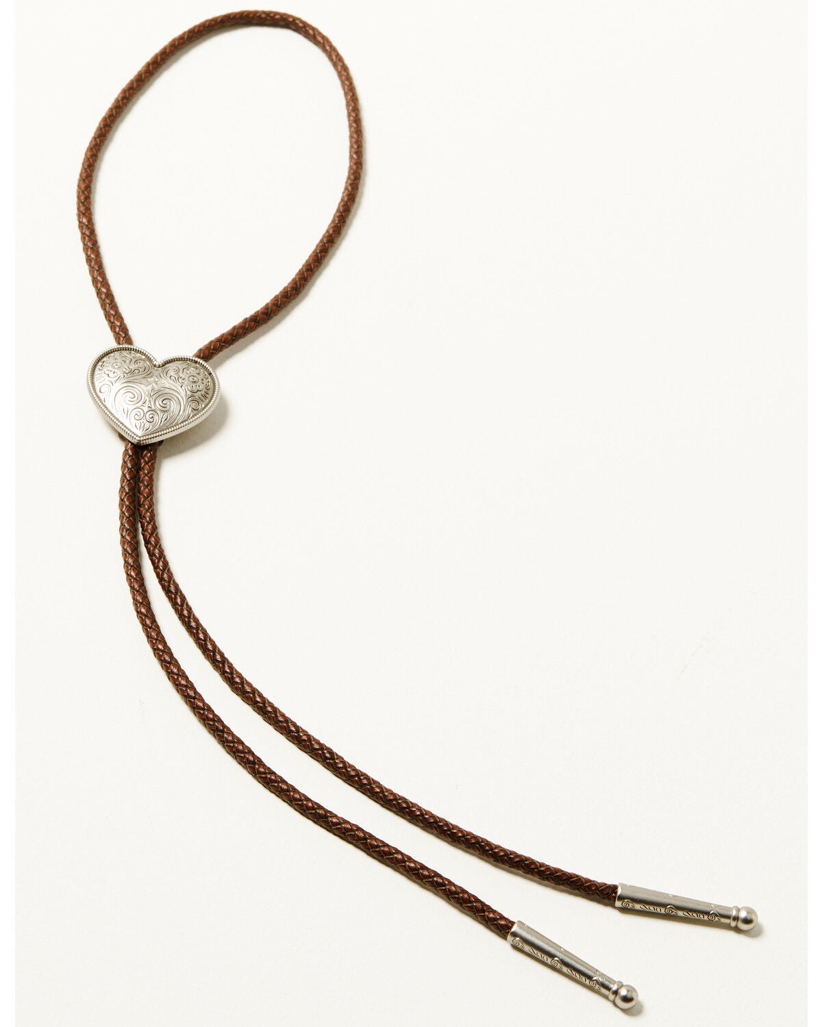 Shyanne Women's Strawberry Skies Braided Heart Bolo Tie, Brown, hi-res