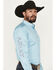 Image #3 - Ariat Men's Team Logo Long Sleeve Button-Down Western Shirt, Light Blue, hi-res