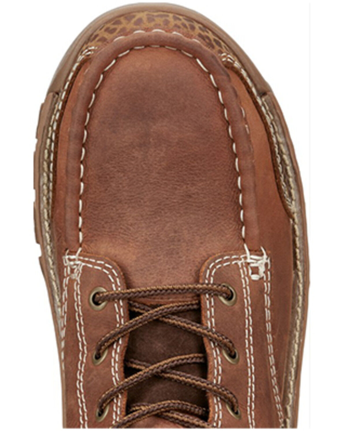 Image #6 - Justin Men's 5" Corbett Lace-Up Moc Waterproof Work Boots - Alloy Toe, Brown, hi-res