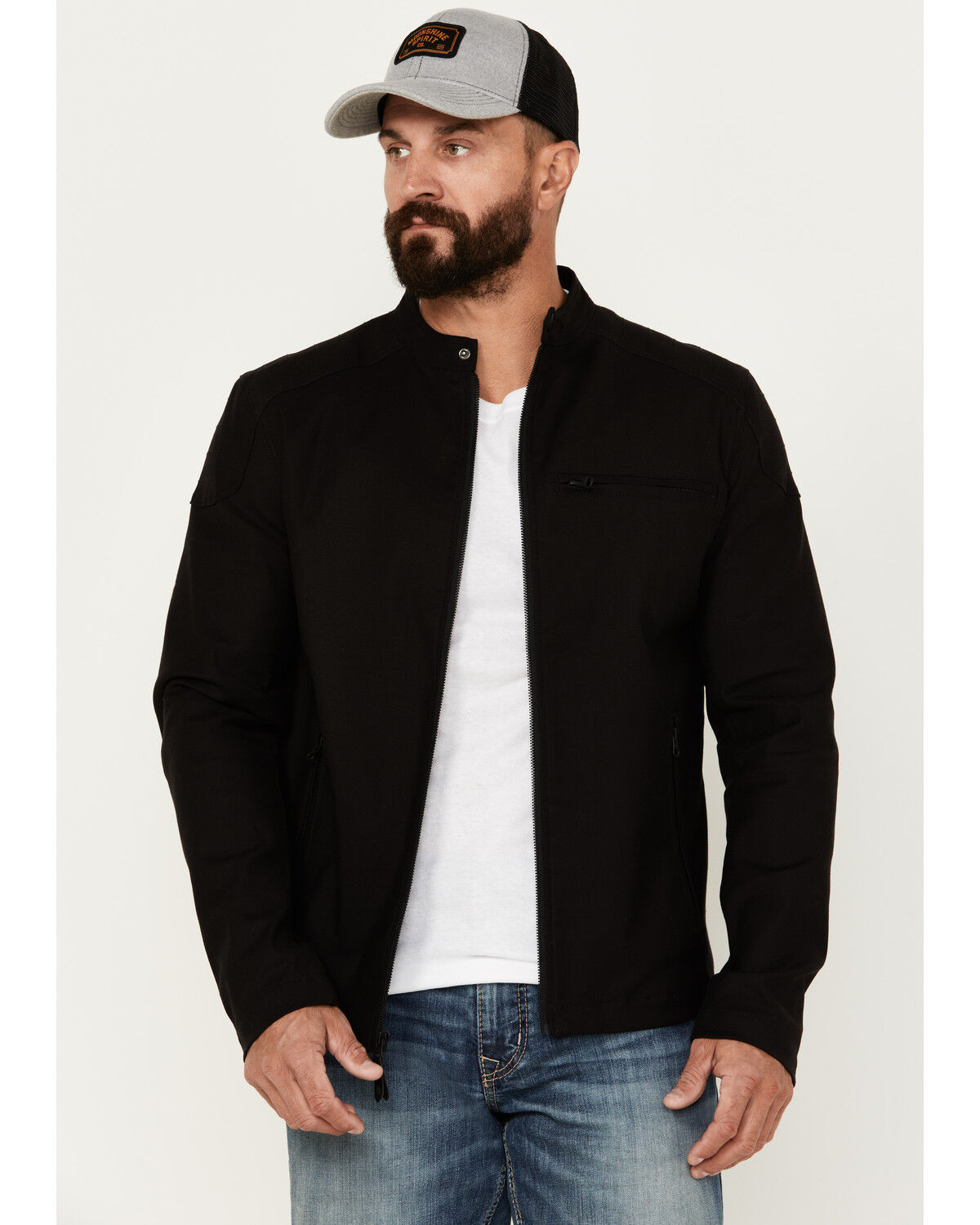 Image #1 - Moonshine Spirit Men's Motorcycle Flight Head Jacket, Black, hi-res