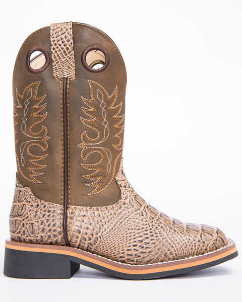 Image #2 - Cody James Little Boys' Gator Print Western Boots - Broad Square Toe, Brown, hi-res