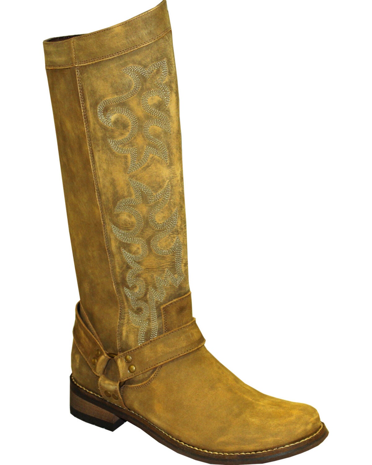 zipper harness boots