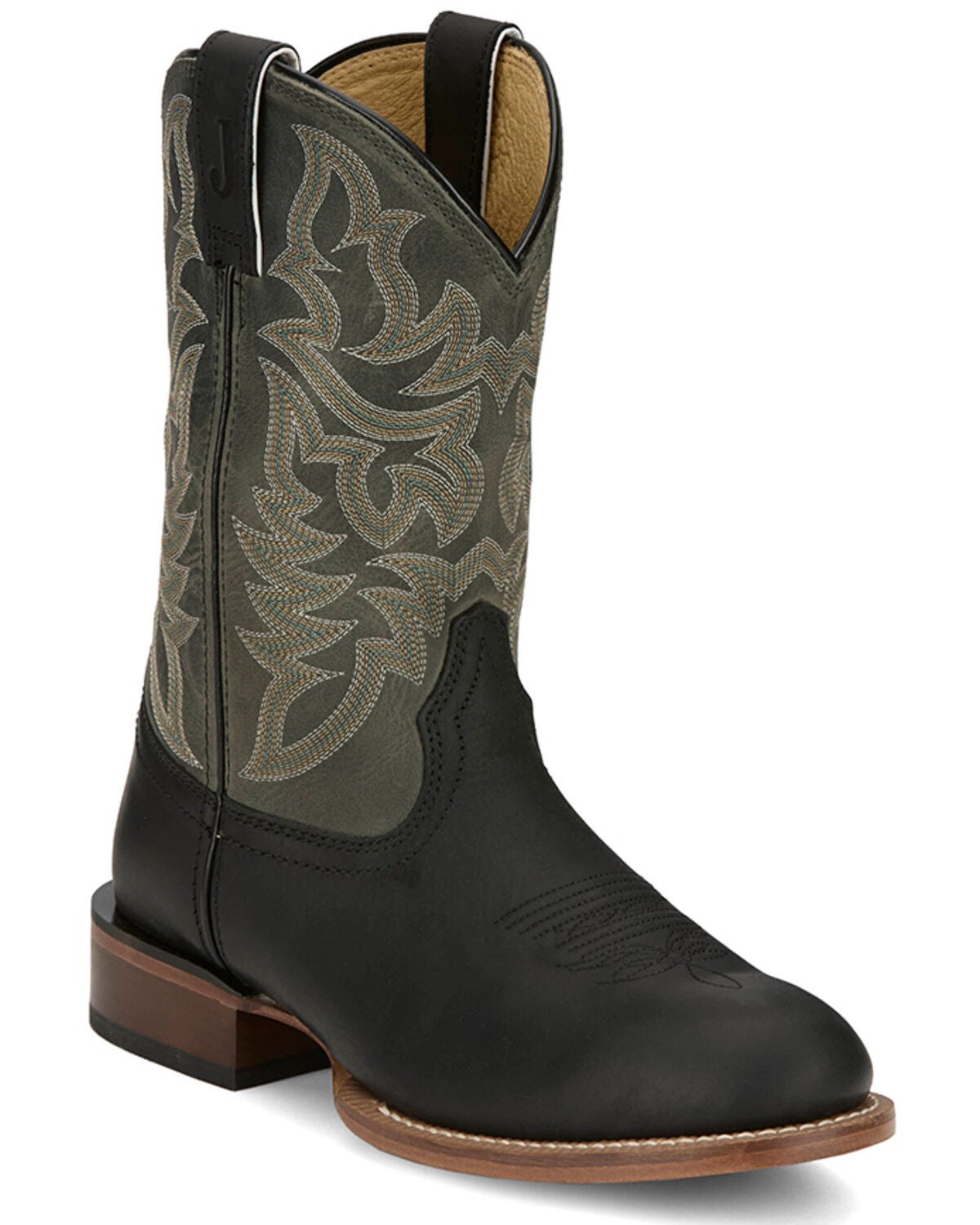 Justin Men's Disco Man Western Boots - Round Toe, Black, hi-res