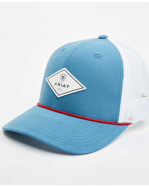 Image #1 - Ariat Men's Diamond Patch Ball Cap , Blue, hi-res