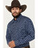 Image #2 - Rock & Roll Denim Men's Medallion Print Vintage Long Sleeve Snap Western Shirt, Blue, hi-res