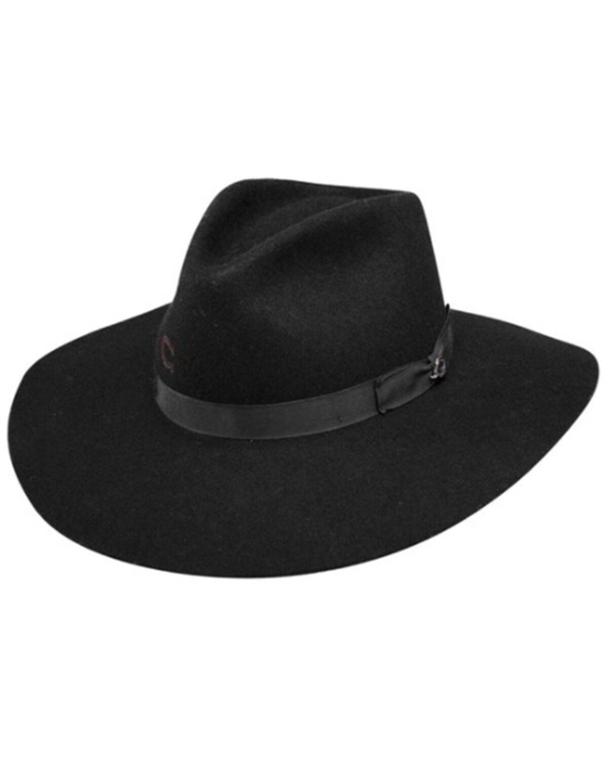 Charlie 1 Horse Kids' Junior Highway Felt Western Fashion Hat, Black, hi-res