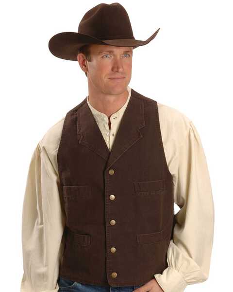 Image #1 - Rangewear by Scully Men's Walnut Frontier Vest, Walnut, hi-res