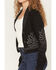 Image #3 - Idyllwind Women's Pierce Embellished Cropped Button-Down Sweater, Black, hi-res