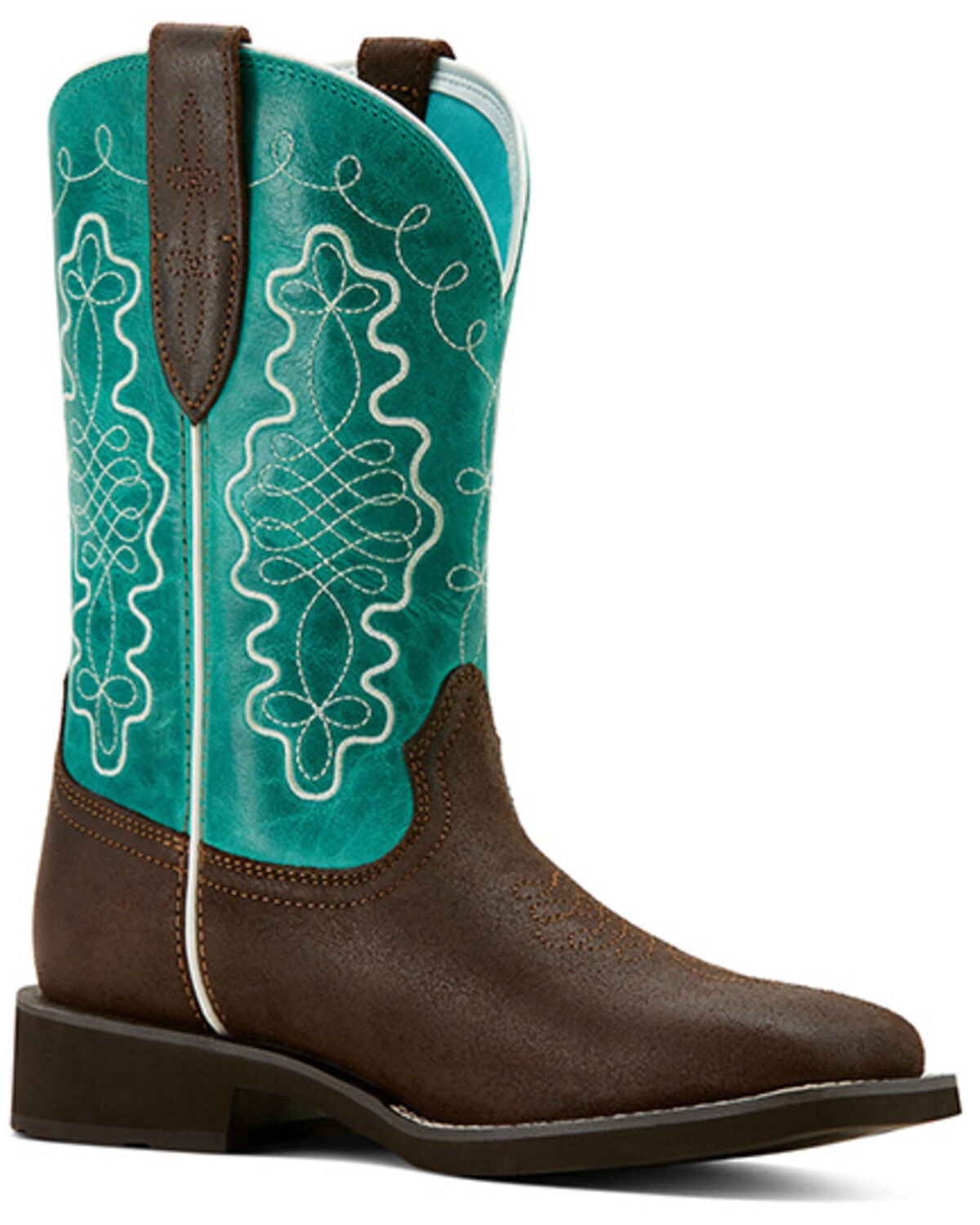 Ariat Women's Callie Performance Western Boots - Broad Square Toe, Brown, hi-res