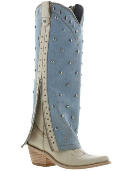 Liberty Black Women's Danet Tall Studded Western Boots - Medium Toe, Gold, hi-res